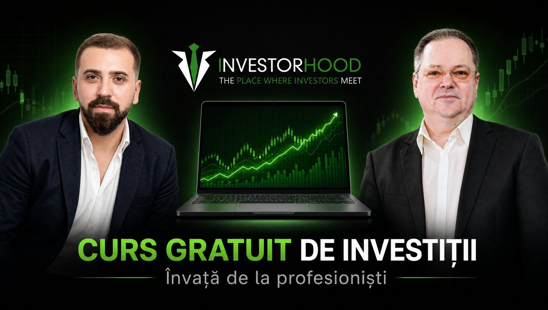 Curs gratuit de investiții Investorhood — Claudiu Gheorghe (stânga) și Liviu Moldovan (dreapta)